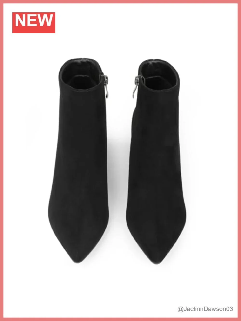 JOY IN LOVE Women's Ankle Boots Chunky Block Heel Pointed Toe Zipper Booties